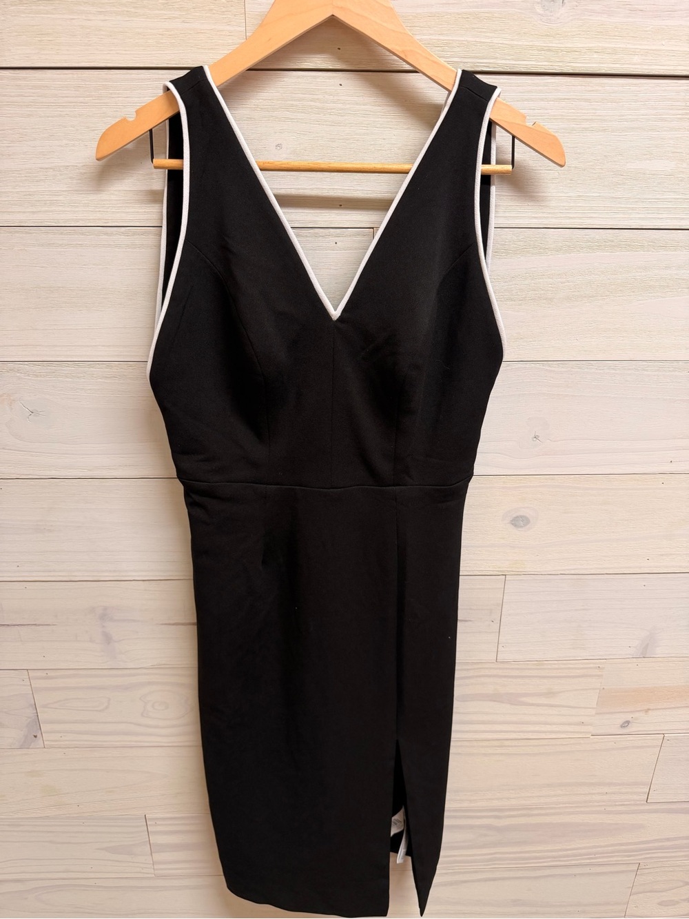 Dress the Population Black Midi Sheath with White Trim